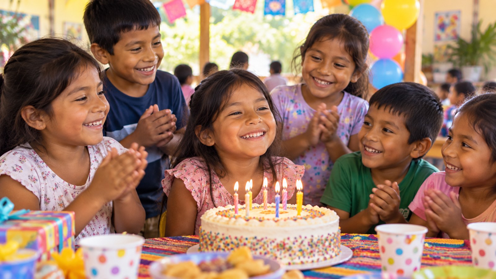 Niños celebrando